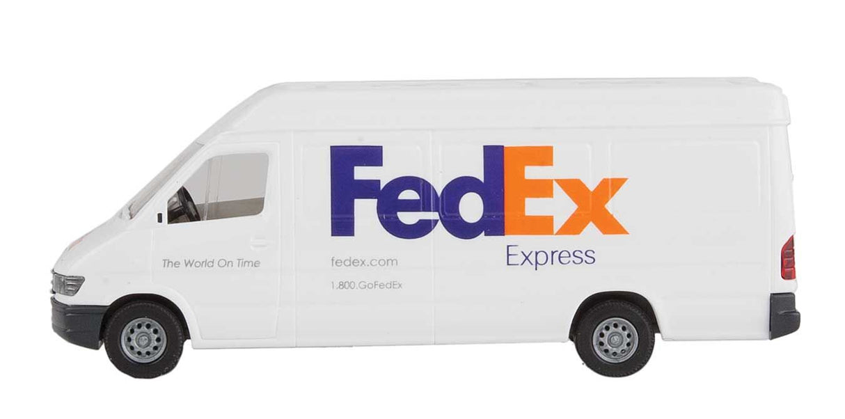 Walthers Scenemaster 12203 HO Delivery Van - Assembled - FedEx Express (white, purple, orange) - Hobbytech Toys
