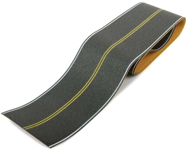 Walthers Scenemaster 1252 HO Flexible Self-Adhesive Paved Roadway - Vintage and Modern No Passing Zone (Double Yellow Centerline, White Edge Marks - Hobbytech Toys