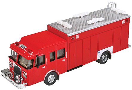 Walthers Scenemaster 13802 HO Hazardous Materials Fire Truck - Assembled - Red - Hobbytech Toys