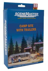 Walthers Scenemaster 2902 HO Camp Site with Two Trailers - Kit - Two Camping Trailers, Signs & Accessories - Hobbytech Toys