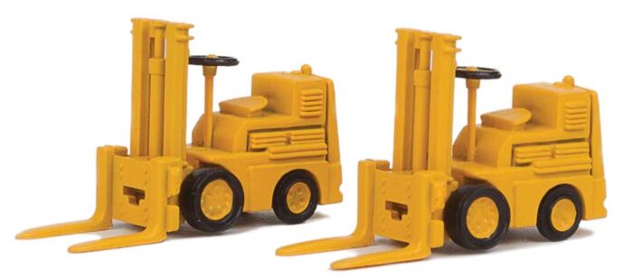 Walthers Scenemasters HO Forklifts Yellow (2pcs) Walthers SceneMaster TRAINS - HO/OO SCALE