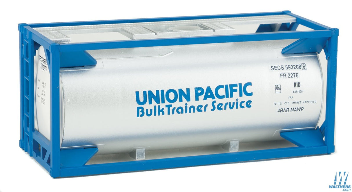 Walthers SceneMaster HO 20ft Tank Container - Kit - Union Pacific(R) (white, blue) Walthers SceneMaster TRAINS - HO/OO SCALE