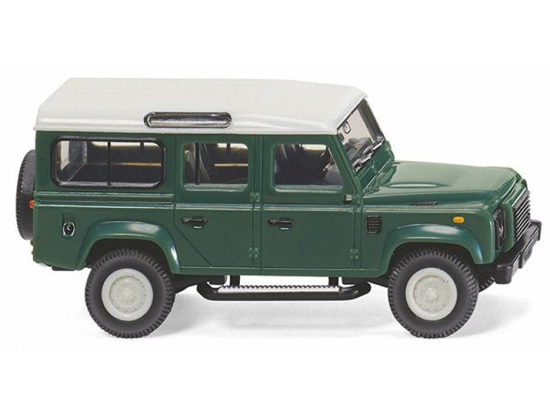 Wiking HO Land Rover Defender 110 - Assembled - Keswick Green, White - Hobbytech Toys