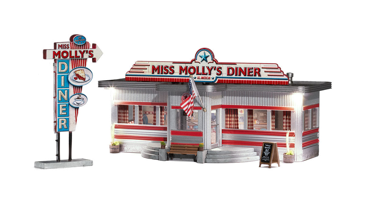 Woodland Scenics 4956 N Built-&-Ready(R) - Assembled - Miss Mollys Diner - Hobbytech Toys