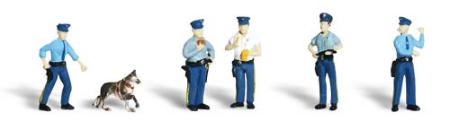Woodland Scenics HO Policemen And Dog (6) Woodland Scenics TRAINS - HO/OO SCALE