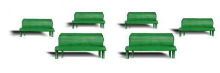 Woodland Scenics HO Park Benches Woodland Scenics TRAINS - HO/OO SCALE