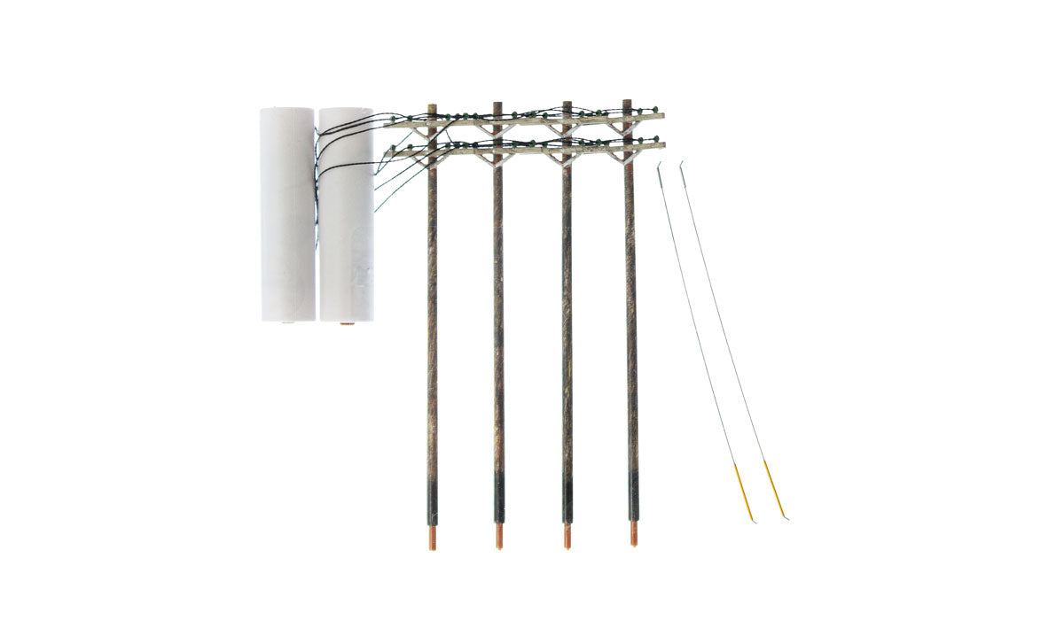Woodland Scenics N Pre-Wired Poles - Double Crossbar - Hobbytech Toys