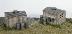 Wills SS22 HO/OO 2 X Lamp Huts With Oil Drums Kit Wills TRAINS - HO/OO SCALE