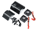 Yeah Racing 1/8 Twin Fan Aluminum Heat Sink w/2 Fans (Black) (40.8mm diameter) - Hobbytech Toys