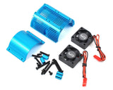 Yeah Racing 1/8 Twin Fan Aluminum Heat Sink w/2 Fans (Blue) (40.8mm diameter) - Hobbytech Toys