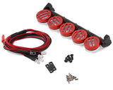 Yeah Racing 125mm Aluminum LED Light Bar w/5 Light Pods (Red) - Hobbytech Toys