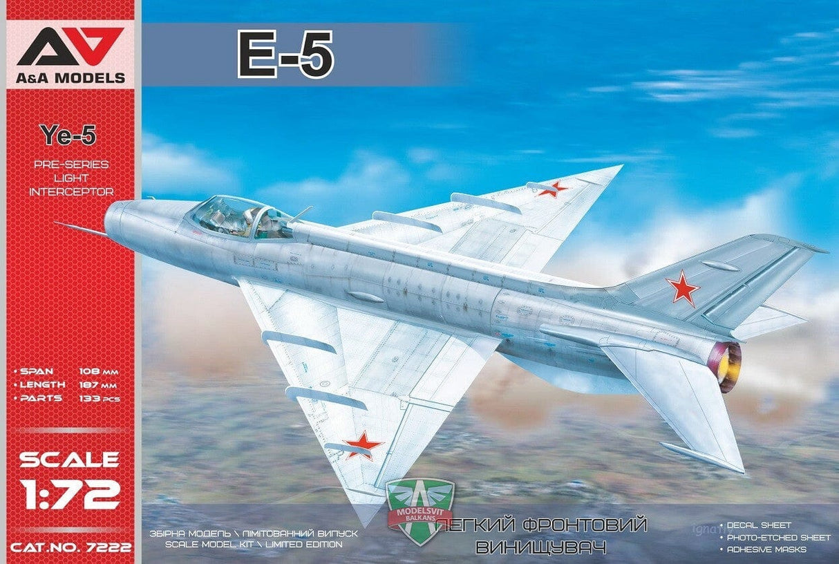A&A Models 7222 1/72 Ye-5 Interceptor Plastic Model Kit** A and A Models PLASTIC MODELS