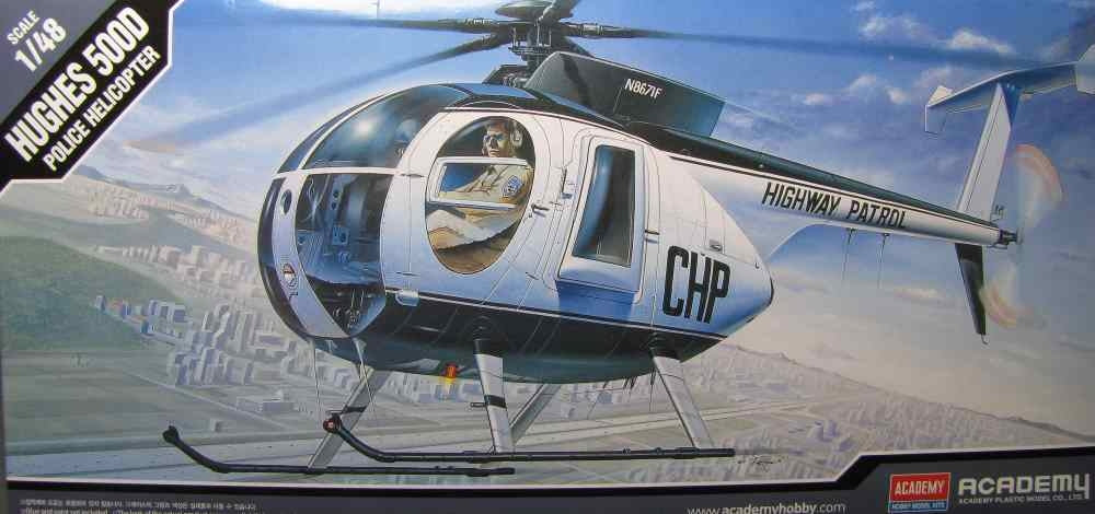 Academy 1/48 Hughes 500D Police Helicopter Plastic Model Kit Academy PLASTIC MODELS