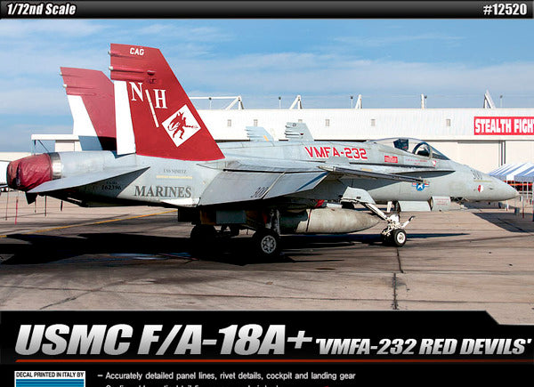 Academy 1/72 Usmc F/A 18A+ Vmfa-232 Red Devils Le Plastic Model Kit Aus Decals Academy PLASTIC MODELS