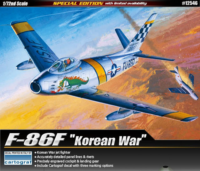 Academy 1/72 F-86F Korean War Sabre Academy PLASTIC MODELS