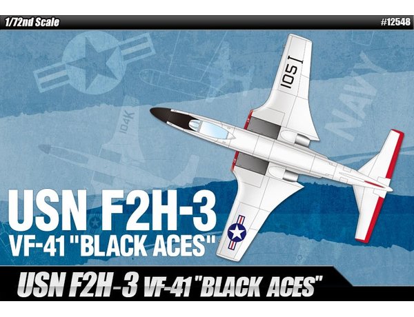 Academy 1/72 Usn F2H-3 Vf-41 Black Aces Banshee Academy PLASTIC MODELS