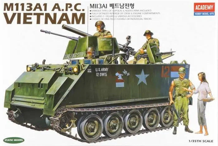 Academy 1/35 M113A1 Vietnam Version Plastic Model Kit Aus Decals Academy PLASTIC MODELS