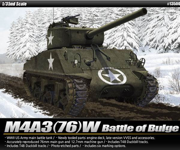 Academy 1/35 M4A3 (76) W Battle Of The Bulge Academy PLASTIC MODELS