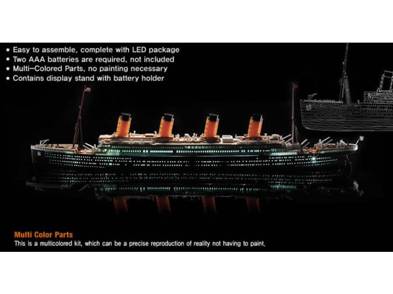 Academy 1/700 R.M.S. Titanic Led Set Mcp Plastic Model Kit Academy PLASTIC MODELS
