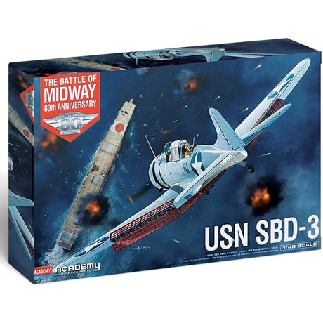 Academy 1/48 USN SBD-3 "Battle of Midway" Plastic Model Kit [12345] - Hobbytech Toys
