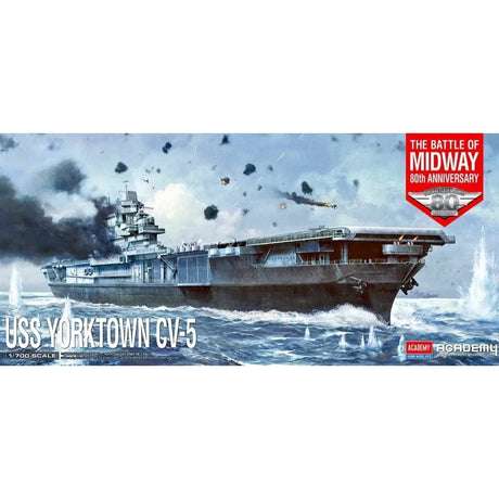 Academy 1/700 USS Yorktown CV-5 "Battle of Midway" Plastic Model Kit [14229] - Hobbytech Toys