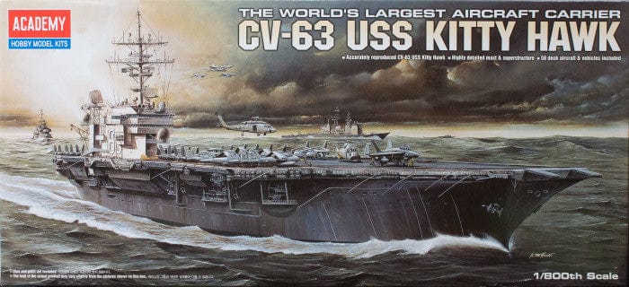 Academy 14210 1/800 U.S.S. CVN-63 Kitty Hawk Plastic Model Kit Academy PLASTIC MODELS