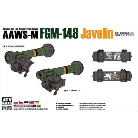 AFV Club 1/35 AAWS-M FGM-148 Javelin Plastic Model Kit [AF35335] - Hobbytech Toys