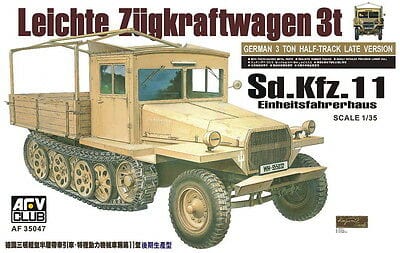 AFV Club AF35047 1/35 German Sd.Kfz.11 Late Version With Wood Cab Plastic Model Kit AFV Club PLASTIC MODELS