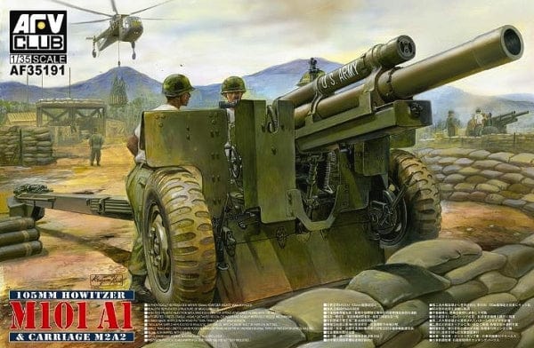 AFV Club AF35191 1/35 105mm Howitzer M101A1 & Carriage M2A2 Plastic Model Kit AFV Club PLASTIC MODELS