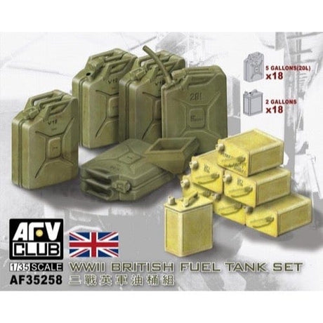 AFV Club AF35258 1/35 WWII British Fuel Tank Set Plastic Model Kit AFV Club PLASTIC MODELS