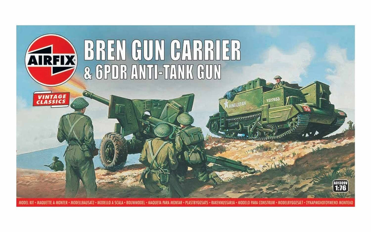 Airfix 1/76 Bren Gun Carrier And 6Pdr Anti-Tank Gun Airfix PLASTIC MODELS