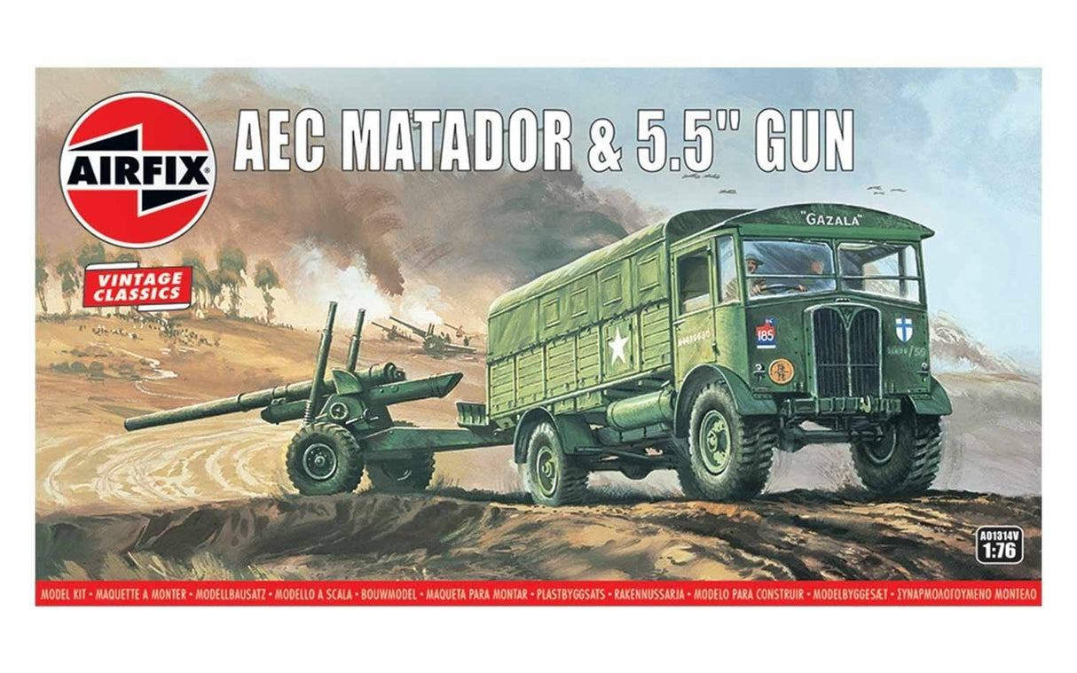 Airfix 1/76 Aec Matador And 5.5 Gun Airfix PLASTIC MODELS