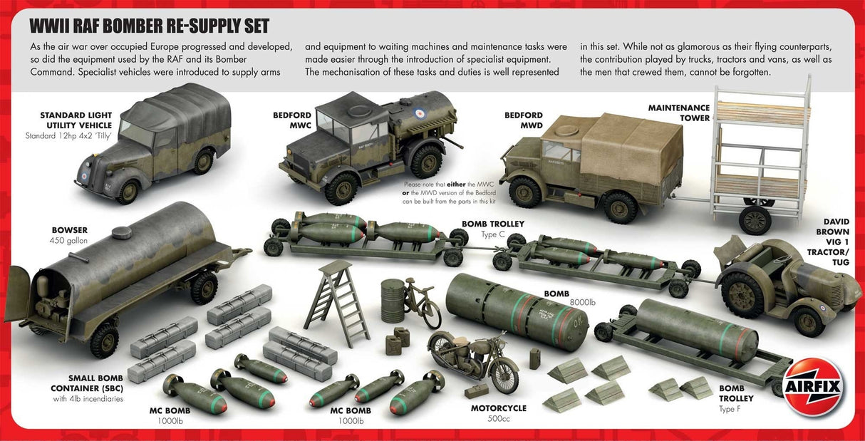 Airfix 1/72 WWII Bomber Re-Supply Set Airfix PLASTIC MODELS