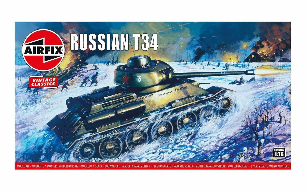 Airfix 1/76 Russian T34 Tank Airfix PLASTIC MODELS