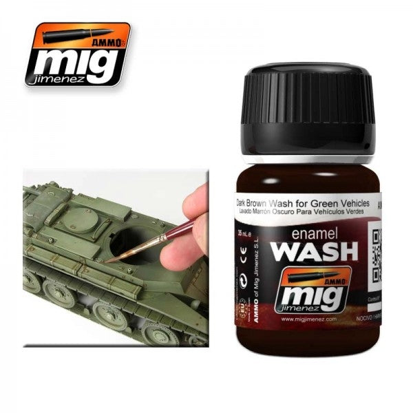 Mig Ammo Dark Brown Wash For Green MIG PAINT, BRUSHES & SUPPLIES