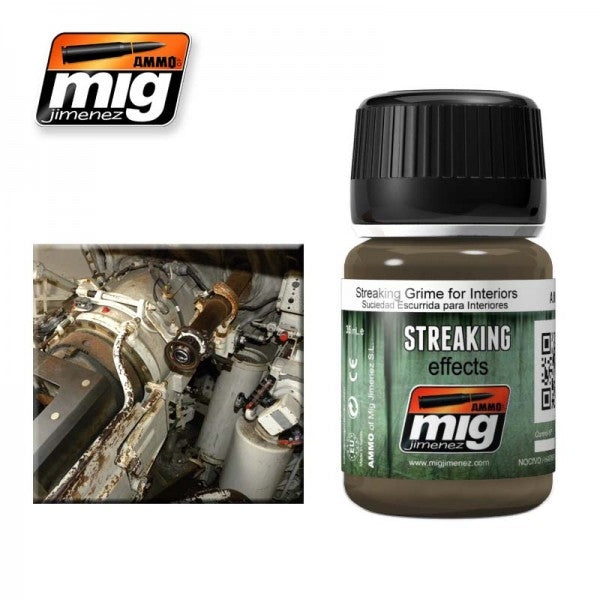 Mig Ammo Streaking Grime For Interiors MIG PAINT, BRUSHES & SUPPLIES