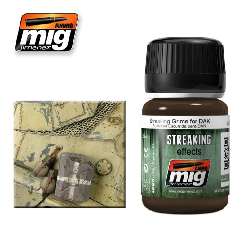 Mig Ammo Streaking Grime For Dak MIG PAINT, BRUSHES & SUPPLIES