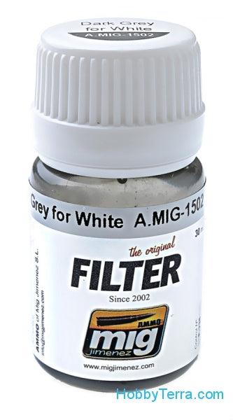 Mig Ammo Dark Grey For White MIG PAINT, BRUSHES & SUPPLIES