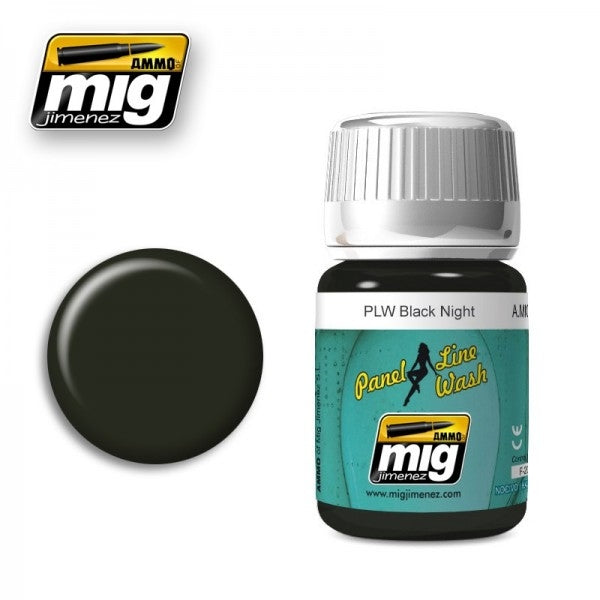 Mig Ammo Panel Line Wash Black Night MIG PAINT, BRUSHES & SUPPLIES