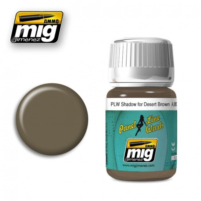 Mig Ammo Panel Line Wash Shadow For Desert Brown MIG PAINT, BRUSHES & SUPPLIES