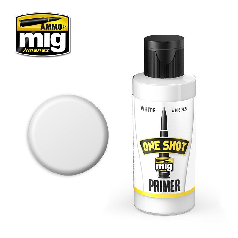 Mig Ammo One Shot Primer - White MIG PAINT, BRUSHES & SUPPLIES