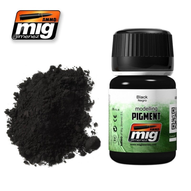 Mig Ammo Pigment - Black MIG PAINT, BRUSHES & SUPPLIES