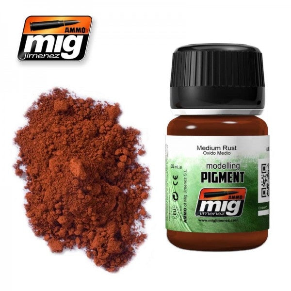 Mig Ammo Pigment - Medium Rust MIG PAINT, BRUSHES & SUPPLIES
