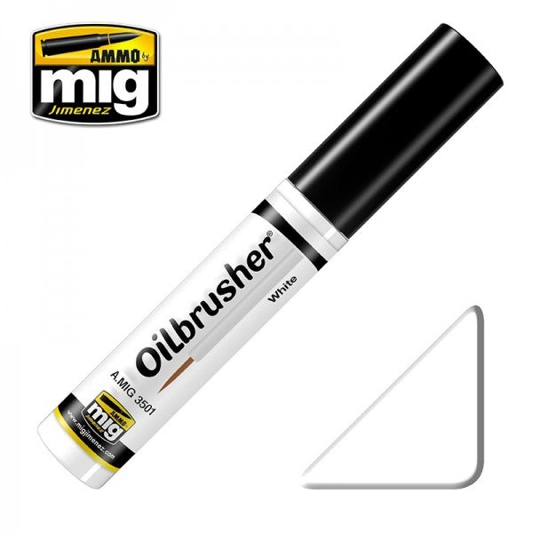 Mig Ammo Oilbrushers - White MIG PAINT, BRUSHES & SUPPLIES