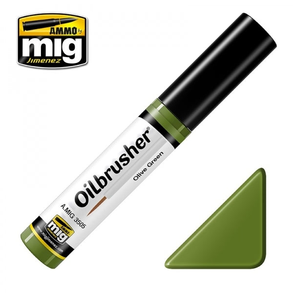Mig Ammo Oilbrushers - Olive Green MIG PAINT, BRUSHES & SUPPLIES