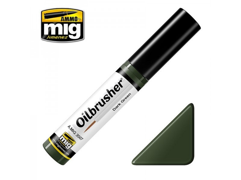 Mig Ammo Oilbrushers - Dark Green MIG PAINT, BRUSHES & SUPPLIES