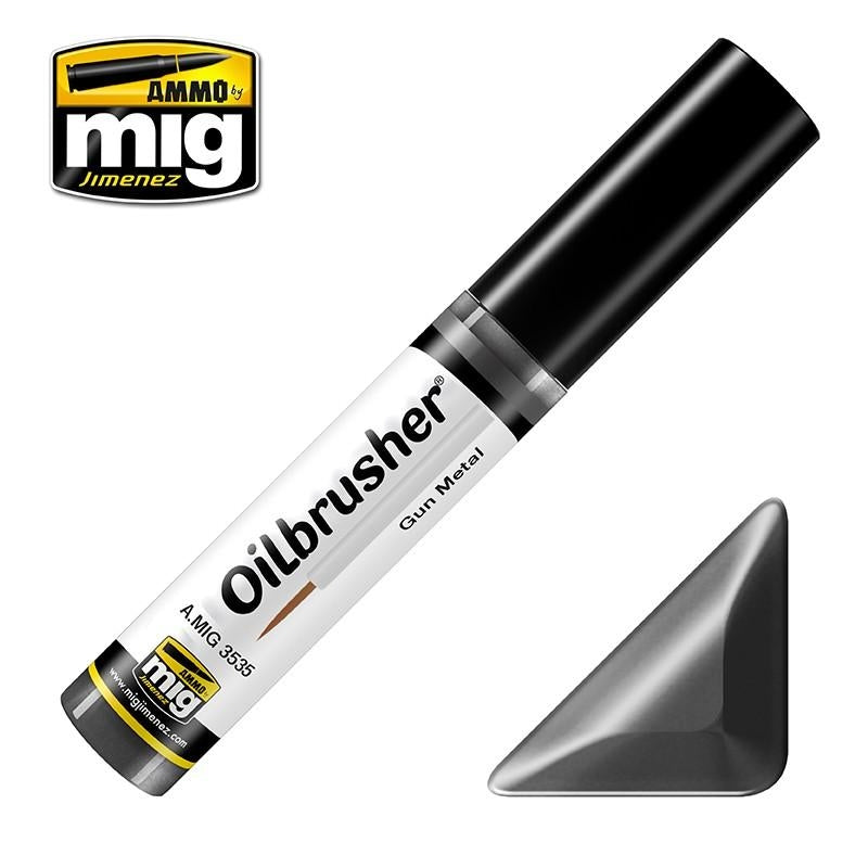 Mig Ammo Oilbrushers - Gun Metal MIG PAINT, BRUSHES & SUPPLIES