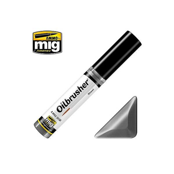 Mig Ammo Oilbrushers -Steel MIG PAINT, BRUSHES & SUPPLIES