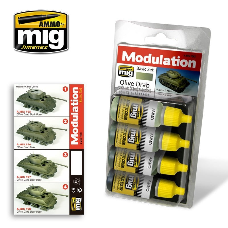 Mig Ammo Olive Drab Modulation Set MIG PAINT, BRUSHES & SUPPLIES