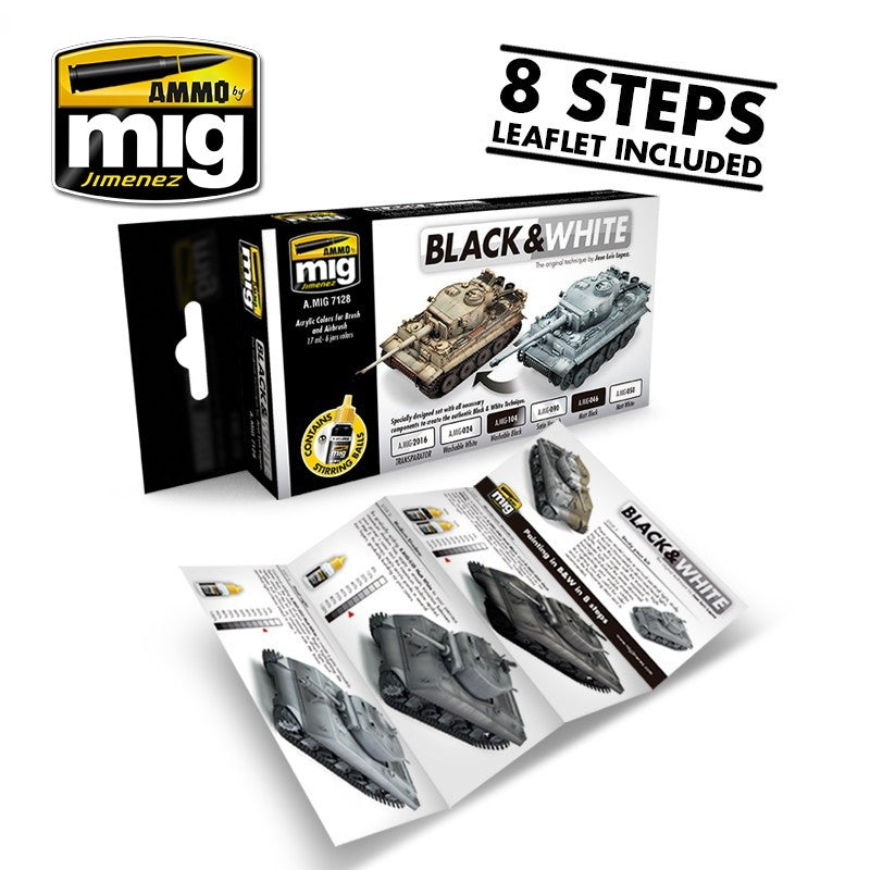 Mig Ammo Black And White Technique MIG PAINT, BRUSHES & SUPPLIES